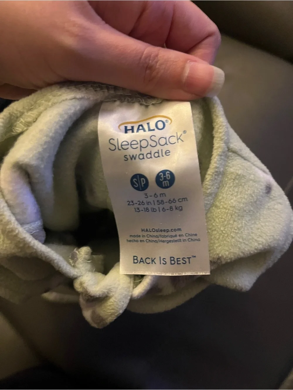 Halo Green Panda Zip-Up Fleece Baby Swaddle